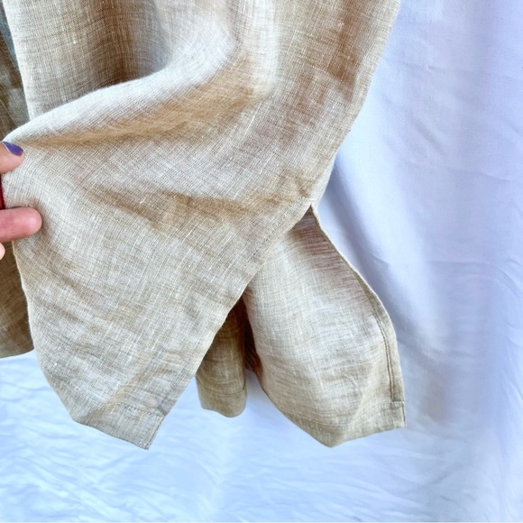 HAVEN WELL WITHIN | NWT LINEN SHIRT DRESS IN CAMEL LARGE - Picture 9 of 11